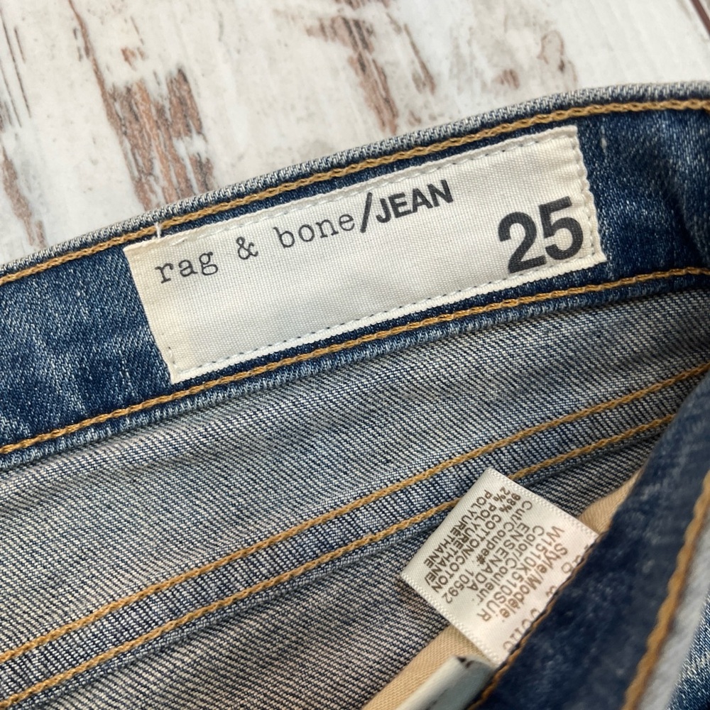 Rag & Bone Distressed Cropped Jeans Raw Hem Size 25 NWT - Picture 3 of 16